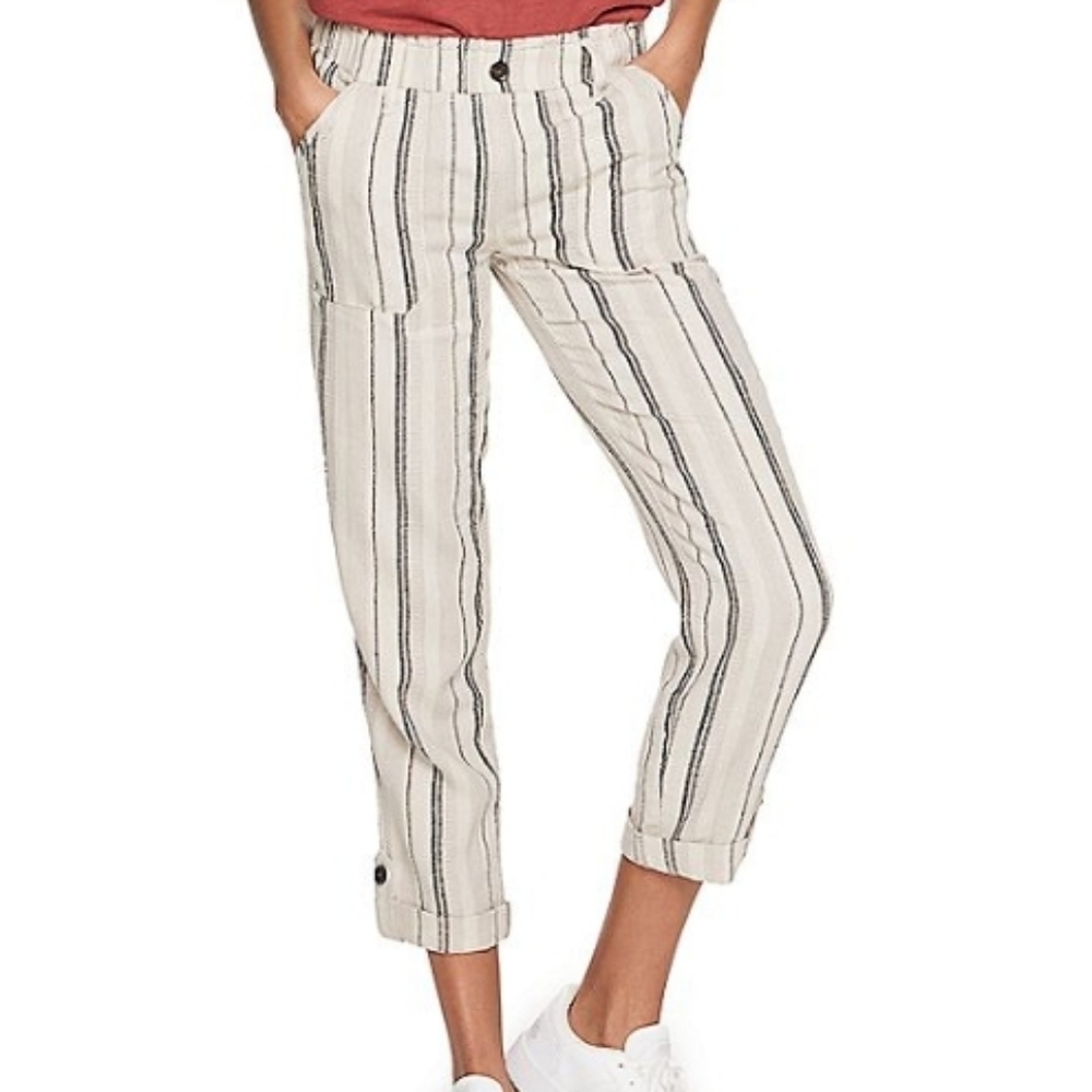 So Linen Pants, striped, natural, Medium
